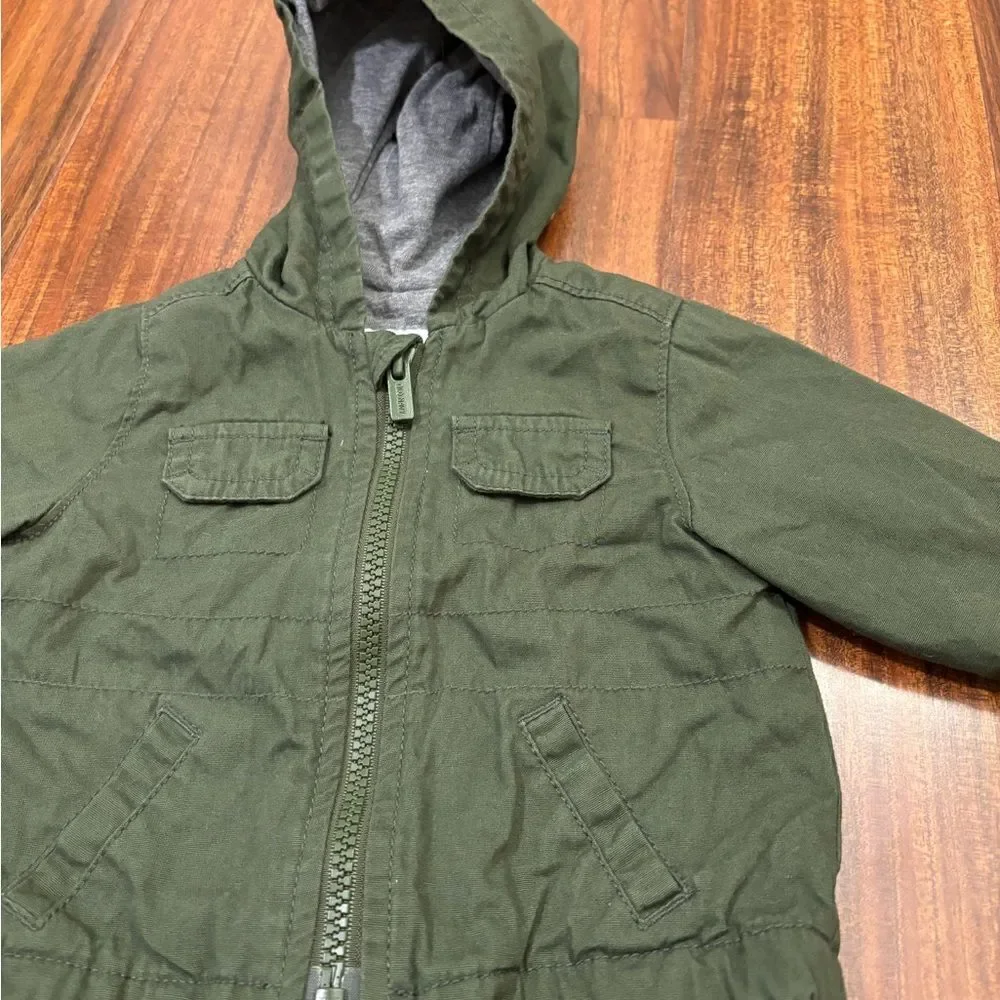 Old Navy green fall hooded zip jacket